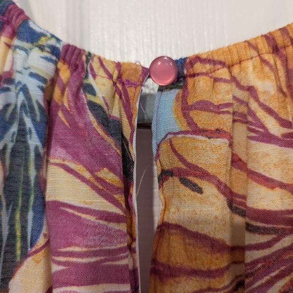 Tropical flower spaghetti strap dress size L - Picture 3 of 6